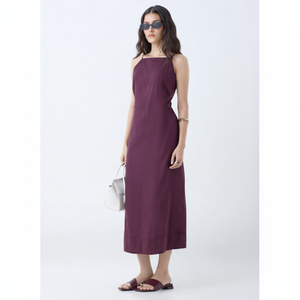 Vestido recto liso Burdeos - Product Image 1