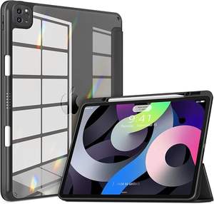 Coque mince antichoc pour iPad Pro 12.9 6ème/5ème/<span class=keywords><strong>4ème</strong></span>/3ème génération 2022/2021/2019/2018, couverture arrière transparente avec porte-crayon - Product Image 1