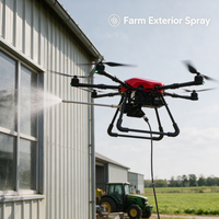 Dron Limpiador de Ventanas Automático para Edificios Altos con Manguera de Agua para Mantenimiento de Fachadas Comerciales