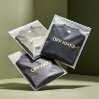 Sacs d'emballage personnalisés en PE/CPE mat imperméable avec fermeture éclair coulissante pour vêtements et t-shirts, vente en gros, écologiques