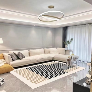 Kích Thước Lớn Trang Trí Nội Thất Hình Học Thiết Kế Giả Lông <span class=keywords><strong>3D</strong></span> In Khu Vực Thảm Thảm Cho Phòng Khách - Product Image 4