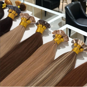 Extensions de cheveux vierges russes <span class=keywords><strong>Super</strong></span> Double Drawn à kératine K-Tip, cuticules alignées, Remy, à pointe plate, couleurs personnalisables, longues - Product Image 3