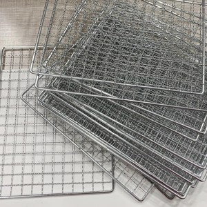 Galvanized Barbecue Mesh, Outdoor Wire Mesh, One-time Long Rectangular Grid Barbecue Meat Net, Barbecue Skewer Grid - Product Image 2