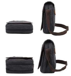 Bolsa de Hombro Personalizada al por Mayor, Bolsos de Mensajero de Lona Encerada Vegana a la Moda, Bolsa Cruzada de Mensajero para Hombre - Product Image 5