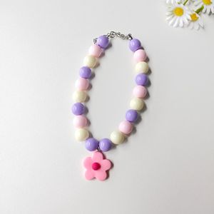 Collier pour chat et chien avec blocs de couleur macaron, collier pour animal de compagnie avec pendentif fleur HyunA, collier pour petit chien et chaton - Product Image 4