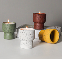 Jars en ciment cylindriques de luxe faits à la main, pots en béton pour la décoration de Noël, la fabrication de bougies et les plantes