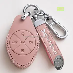 Accesorios de cuero personalizados de alta calidad para coche, decoración de interiores, fundas para llaves de coche de aleación de Zinc, funda para Kia