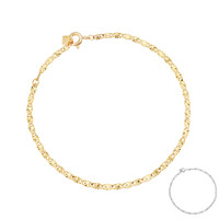 FUAMAY Bracelet en Argent 925 et Acier Inoxydable, Plaqué Or 18 carats, Motif Riz, Plaqué Chrome