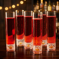 Verres Highball en Verre Cristal Faits Main avec Bordure Dorée 24K Double Paroi, Sûrs pour les Aliments, Lot de 6 pour Mariages, Fêtes de Bureau