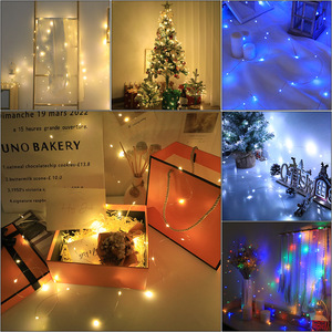 Guirnalda de Luces LED con Cable de Cobre, 30 LED, Funciona con Pilas, Decoración Navideña para Interiores, Iluminación Festiva JX008 - Product Image 1