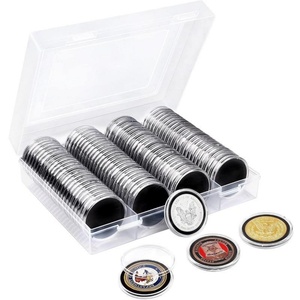 60 Cápsulas para Monedas de 40mm, Estuche Organizador de Plástico, Diseño Águila Plateada, Grosor Personalizado, Servicio Profesional - Product Image 2