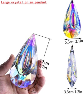 120mm Crystal Prism Suncatcher Window Hanging Sun Catchers AB Colored Crystals Faceted Prism <strong>Rainbow</strong> <strong>Maker</strong> Pendant - Product Image 2