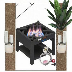 Cocina <span class=keywords><strong>de</strong></span> <span class=keywords><strong>Propano</strong></span> para Exteriores <span class=keywords><strong>de</strong></span> Hierro Fundido <span class=keywords><strong>de</strong></span> 45 cm, Resistente, <span class=keywords><strong>de</strong></span> Alta Presión, Cuadrada, Ideal para Cocinar Pavo y Comidas al Aire Libre - Product Image 2