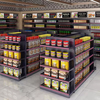 Étagère de supermarché et présentoir robustes en acier laminé à froid avec étagères perforées, protection contre la corrosion