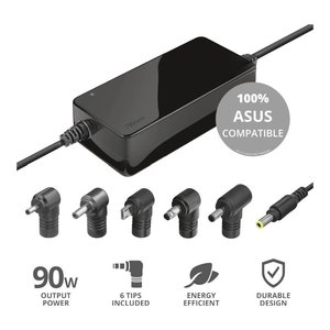 อะแดปเตอร์จ่ายไฟแล็ปท็อปมัลติปลั๊กสีดำสำหรับ23390 Asus รุ่น Maxo 90W - Product Image 3