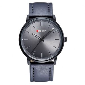 CURREN 8233 독특한 남성 석영 시계 변기 가죽 스트랩 방수 슈퍼 슬림 간단한 비즈니스 손목 시계 - Product Image 3