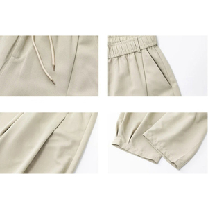 Poliéster Ligero pero Hold Shape Comodidad Estilo de moda Plisado Holgado Globo Fit Hombres Streetwear Pantalones - Product Image 5