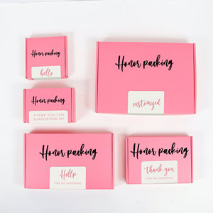 Scatole di spedizione rosa personalizzate per piccole imprese con logo, scatole per spedizioni express, scatole in cartone ondulato per imballaggio di abbigliamento - Product Image 1