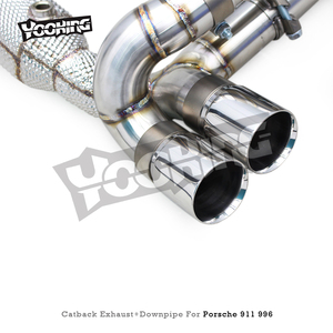 Sistema de escape YD <span class=keywords><strong>Turbo</strong></span> para <span class=keywords><strong>Porsche</strong></span> 911 Carrera <span class=keywords><strong>996</strong></span> <span class=keywords><strong>TURBO</strong></span> 3,6 T 1997-2005 silenciador de escape de acero inoxidable con tubo de bajada de catalizador - Product Image 6