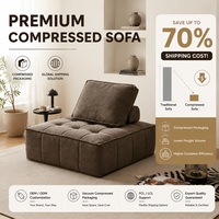 Sofa modular tunggal berbahan suede, dengan sandaran bongkar pasang, empuk, dan dapat dikompresi, cocok untuk bersantai di rumah.