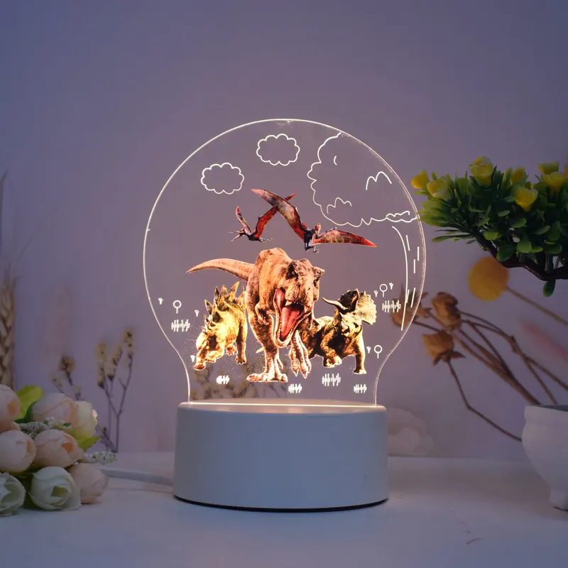 2022 New Design Product Dinosaur Light Toy Set 3D Acrylic Night Lamp Party Supplies Custom Design Table Lighting