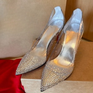 Designer Inspired Crystal Rhinestone Transparent PVC Pointed <b>Toe</b> High <b>Heels</b> Women Luxury Party Wedding Pumps - Product Image 2