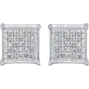 Pendientes de Diamantes Jewelspaark, 0.15 Ct, Oro Blanco de 10K, Corte Brillante Redondo de 6mm, para Uso Diario de Mujeres - Product Image 1