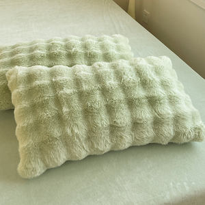 Drap <span class=keywords><strong>de</strong></span> lit en fourrure <span class=keywords><strong>de</strong></span> lapin artificielle <span class=keywords><strong>de</strong></span> luxe, <span class=keywords><strong>housse</strong></span> <span class=keywords><strong>de</strong></span> <span class=keywords><strong>couette</strong></span> à bulles imprimée, ensemble <span class=keywords><strong>de</strong></span> literie, couleurs magnifiques, doux et confortable, lit double - Product Image 2