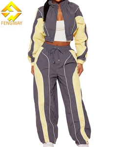 春秋用ツーピース レディース服 ジョギング ベースボールジャケット スポーツ ツーピースセット カスタムジョガー レディースセット - Product Image 3