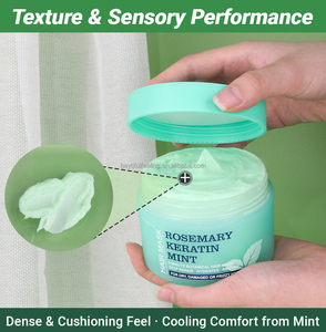 Private Label Organics Cream Romarin Menthe Soin fortifiant en profondeur pour <span class=keywords><strong>cheveux</strong></span> abîmés traités à la kératine - Product Image 3