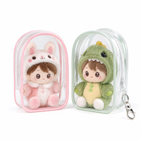 Sac à dos Ita transparent en PVC pour poupées, mini sac de présentation pour maquillage, pochette de transport pour jouets en peluche, avec fermeture éclair, cadeau personnalisé OEM, vente en gros