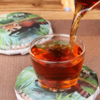 Thé de l'arbre ancien du Yunnan, matière première, 8 ans d'âge, parfum de camphre, thé Puerh mûr, ensemble de sept pièces, vente en gros