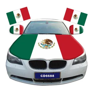 Promotion publicité extérieure élections mexicaines drapeau de fenêtre de voiture tous les pays Spandex tissus capot de voiture capot de voiture couverture de miroir