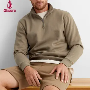 Wholesale New Fashion Pullover Sweatshirts Cotton Crop Hoodie with Half Zipper