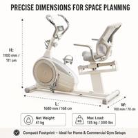 Bicicleta Reclinada Magnética 301R para Gimnasio en Casa, con Pantalla LCD Comercial, Resistencia Ajustable, Bicicleta de Spinning para Ejercicio Cardiovascular Diario y Desarrollo Muscular