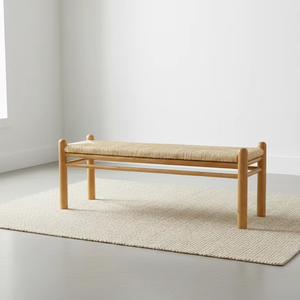 Banco Rectangular de Madera Maciza Kenzo, Moderno y Minimalista, Duradero y Fácil de Limpiar, Mueble para Dormitorio o Comedor - Product Image 4