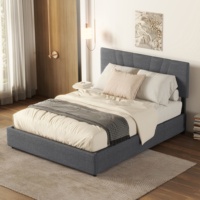 Wills oon Doppelbett Modernes Design Schlitten Getuftetes Kopfteil Crush Velvet Fabric Gepolsterter Holzrahmen Chinese Made for Home