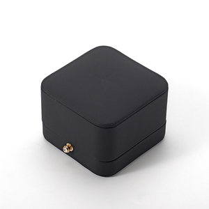 FANXI Luxury PU Leather Jewelry <b>Box</b> with <b>Black</b> Microfiber Lining Portable Square Organizer for Rings - Product Image 3
