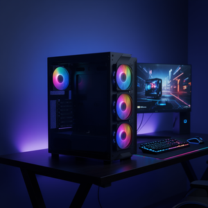 Otras Cajas de PC para Juegos de Torre Media ATX con 4 Ventiladores ARGB de 120 mm, Panel Lateral con Ventana, Construcción de Acero - Product Image 2