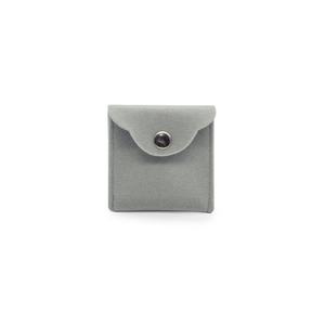 Lot de pochettes de flanelle de couleur grise, pour emballage de bijoux, avec attaches à pression, très petit, 6x6cm - Product Image 1