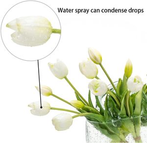 Vente en gros de bouquets de tulipes en PVC souple de haute qualité, toucher réel, 40 cm, fleurs artificielles blanches, fleurs de table artificielles - Product Image 3