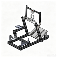 Cockpit de simulation de course en aluminium de haute qualité, cadre de simulateur réglable DIY avec support de moniteur, support de simulateur de conduite