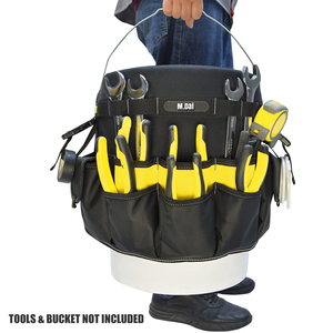 Organisateur d'outils en forme de seau étanche de 5 gallons avec sangle réglable et fermeture éclair, sac de rangement d'outils d'extérieur haute capacité - Product Image 5