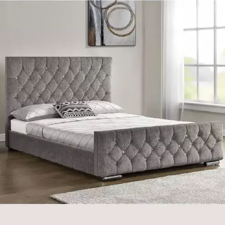 Free Sample Twin Storage Up-holstered Queen Single Double Luxury Lit Complet Cama Matrimonial King Size Bed With Storage