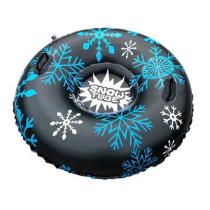 थोक सर्दियों आउटडोर बच्चों स्की अंगूठी वयस्क inflatable काले बर्फ ट्यूब