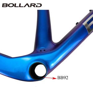 Cuadro de Bicicleta de Montaña Bollard de Fibra de Carbono Azul Brillante <span class=keywords><strong>BB92</strong></span> con Eje de <span class=keywords><strong>Pedalier</strong></span> Press-Fit, Espaciado de Buje Trasero 12x148mm, 52/52, Freno de Disco - Product Image 3
