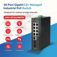ONV 10 Port PoE Gigabit Managed PoE Switch dengan 2 SFP Ring Industrial PoE Network Switch untuk Luar Ruangan (ONV-IPS33108PFM)