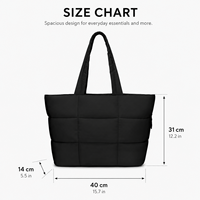 Sac fourre-tout matelassé personnalisé grande capacité pour femme, sac de shopping léger rembourré à bandoulière pour le travail et les voyages, fabricant OEM ODM
