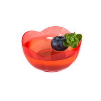 Bols à dessert jetables en plastique PS en forme de fleur de prunier, diamètre 66 mm, colorés, transparents, pour poudings et coupes à glace