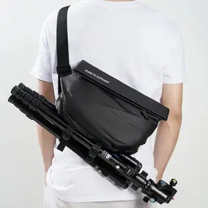 Fashion Backpack Anti Theft Crossbody Sling Man Bag Mens Chest Bag Tactical Chest Bag Usb Charging Sport Waterproof Black Nylon